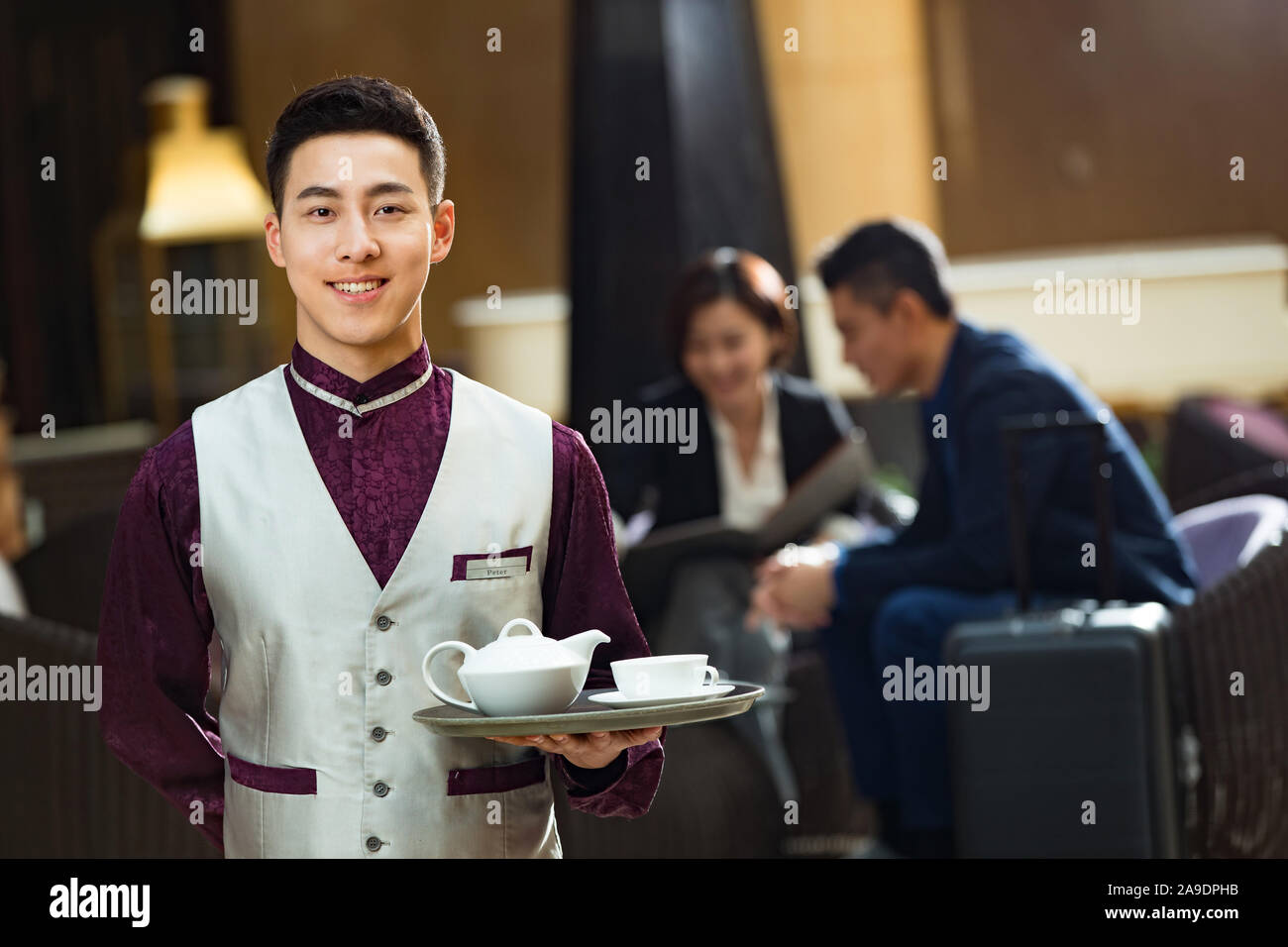 The hotel waiter Stock Photo