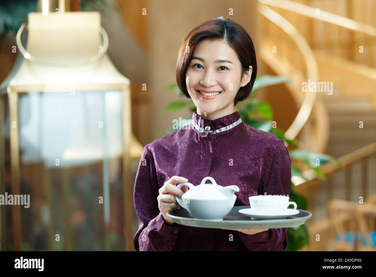 The hotel waiter Stock Photo