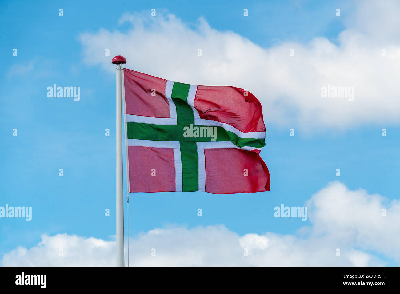 Bornholm, Bornholm flag Stock Photo