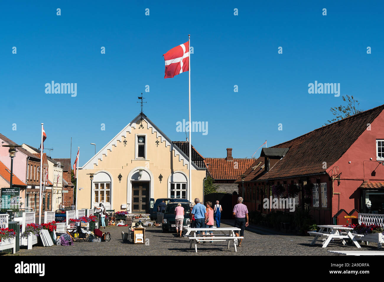 Bornholm, Aakirkeby, Market Square Stock Photo