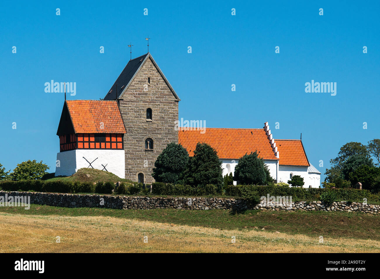 Bornholm, Rutsker, Ruts Kirke, Romanesque Stock Photo