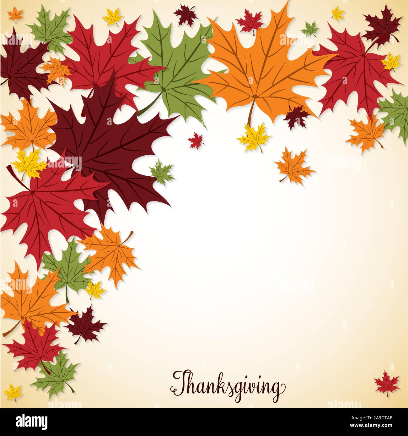 Fall Leaf Thanksgiving card in vector format Stock Vector Image & Art ...