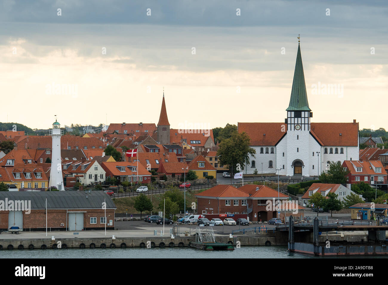Bornholm, Rønne, old town, view from the ferry Stock Photo - Alamy
