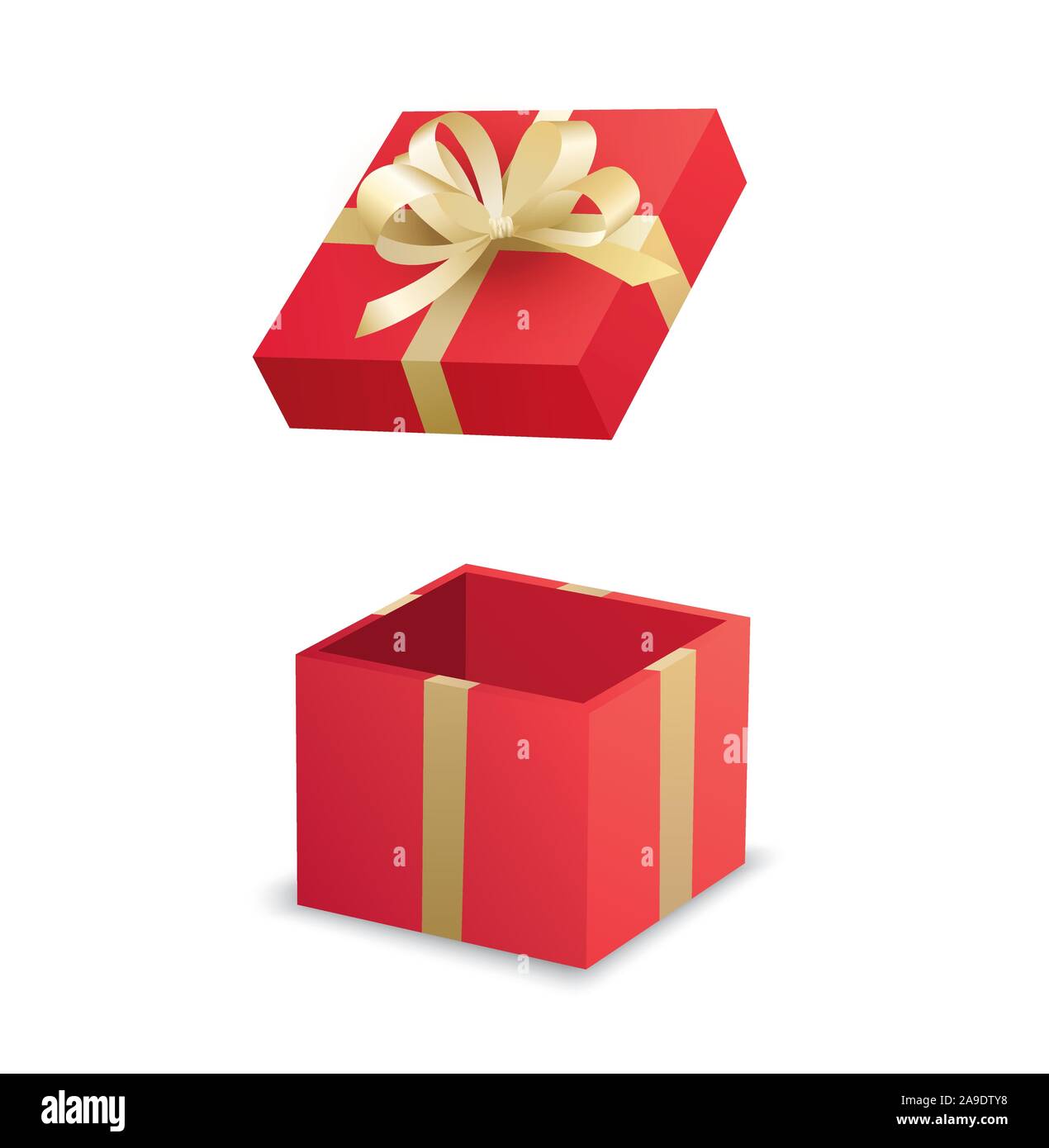 Open gift box christmas red Stock Vector Images - Alamy