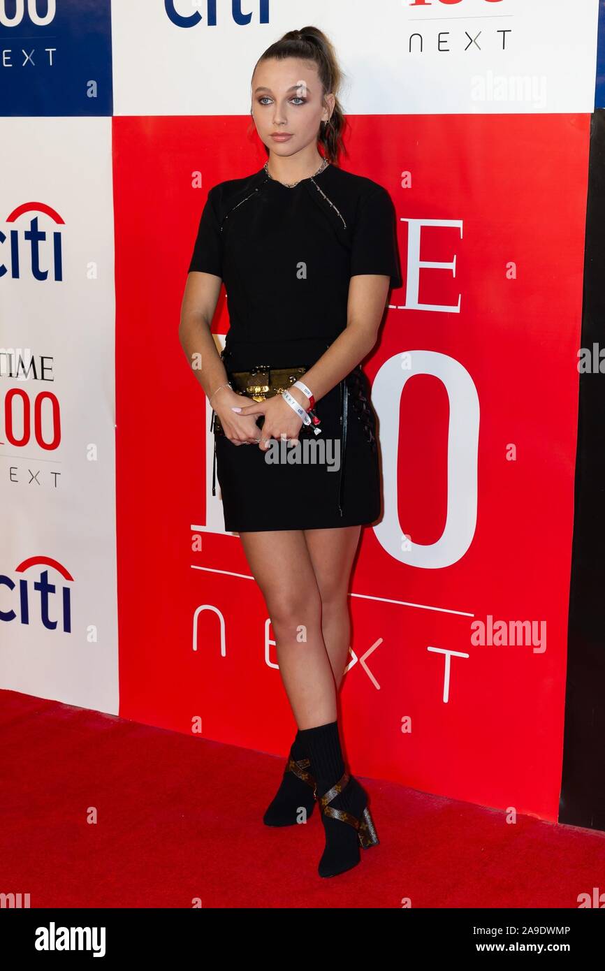 New York, NY, USA. 14th Nov, 2019. Emma Chamberlain at arrivals for First  Annual TIME 100 NEXT List, Pier 17, New York, NY November 14, 2019. Credit:  Jason Smith/Everett Collection/Alamy Live News