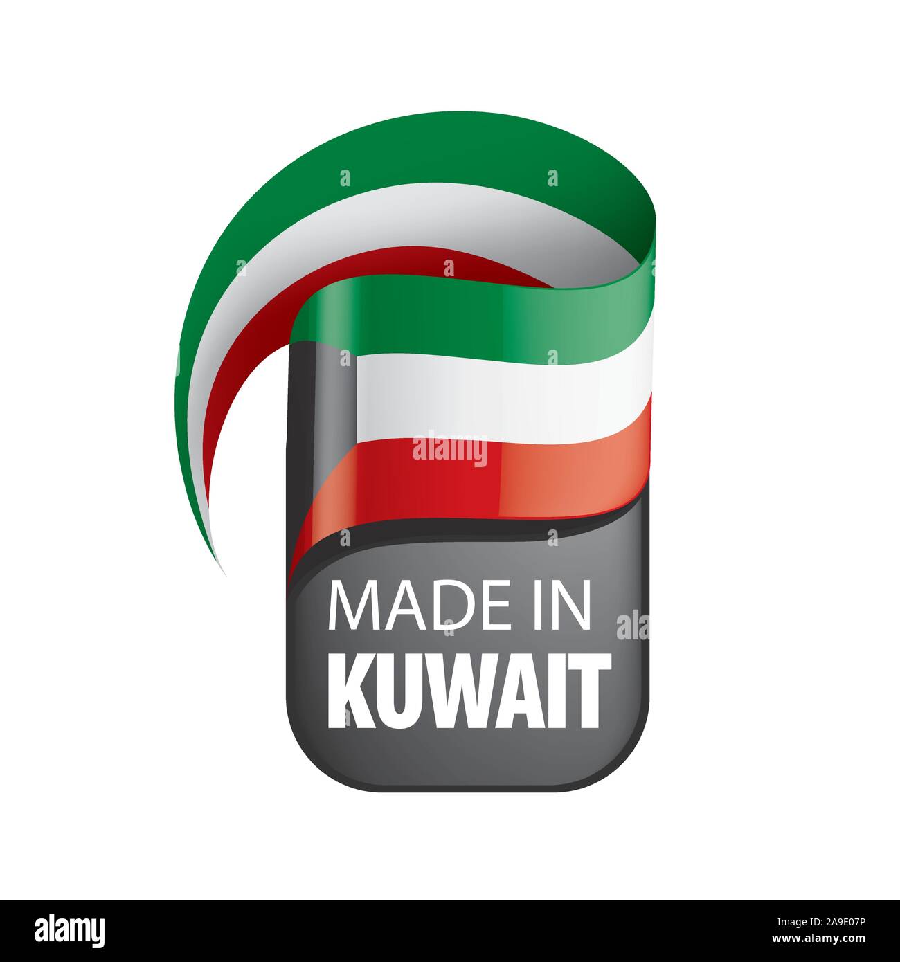 Kuwait flag, vector illustration on a white background Stock Vector ...
