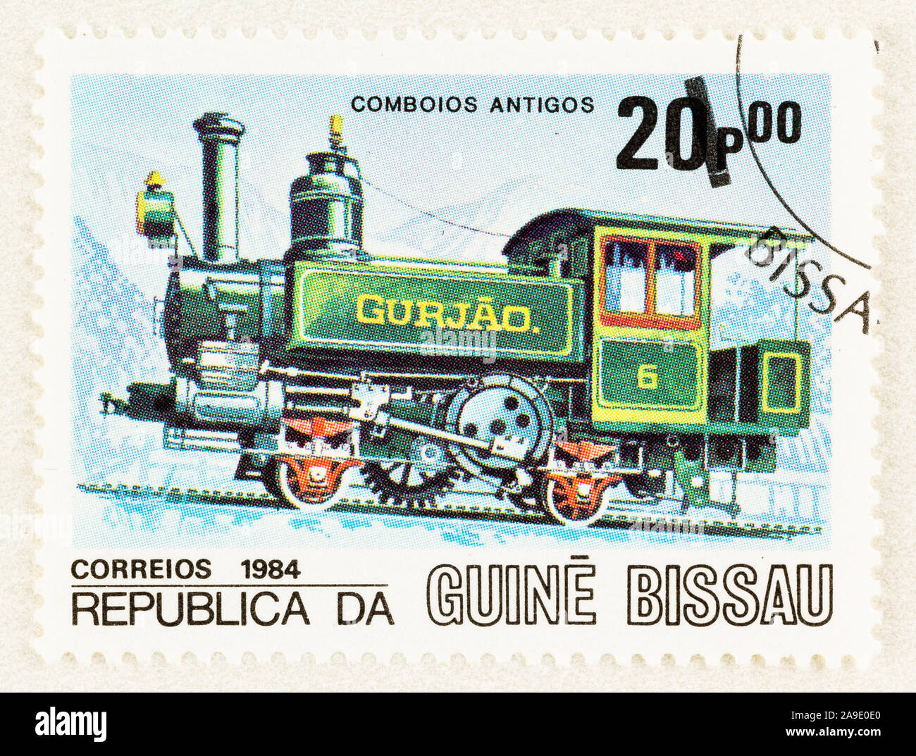 SEATTLE WASHINGTON - October 4, 2019: Old train series postage issued