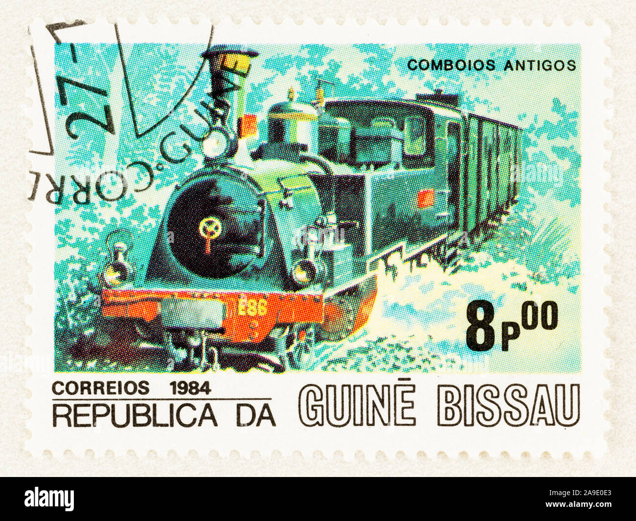 SEATTLE WASHINGTON - October 4, 2019: Old train series stamp issued in