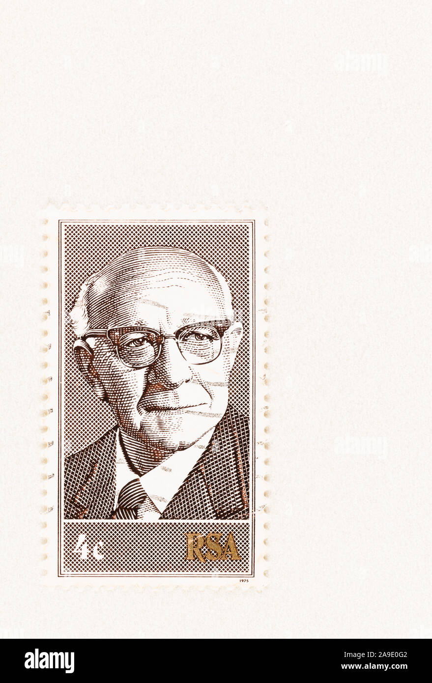 SEATTLE WASHINGTON - October 5, 2019: Postage stamp with Nicolaas  Diederichs, the third state president of South Africa. Scott # 440 issued in 1975. Stock Photo