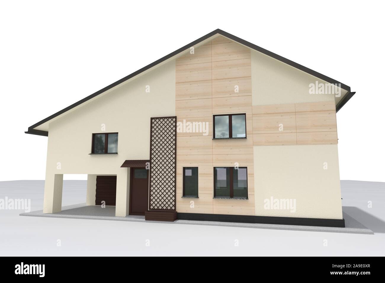 3d illustration. house isolated on white background Stock Photo - Alamy