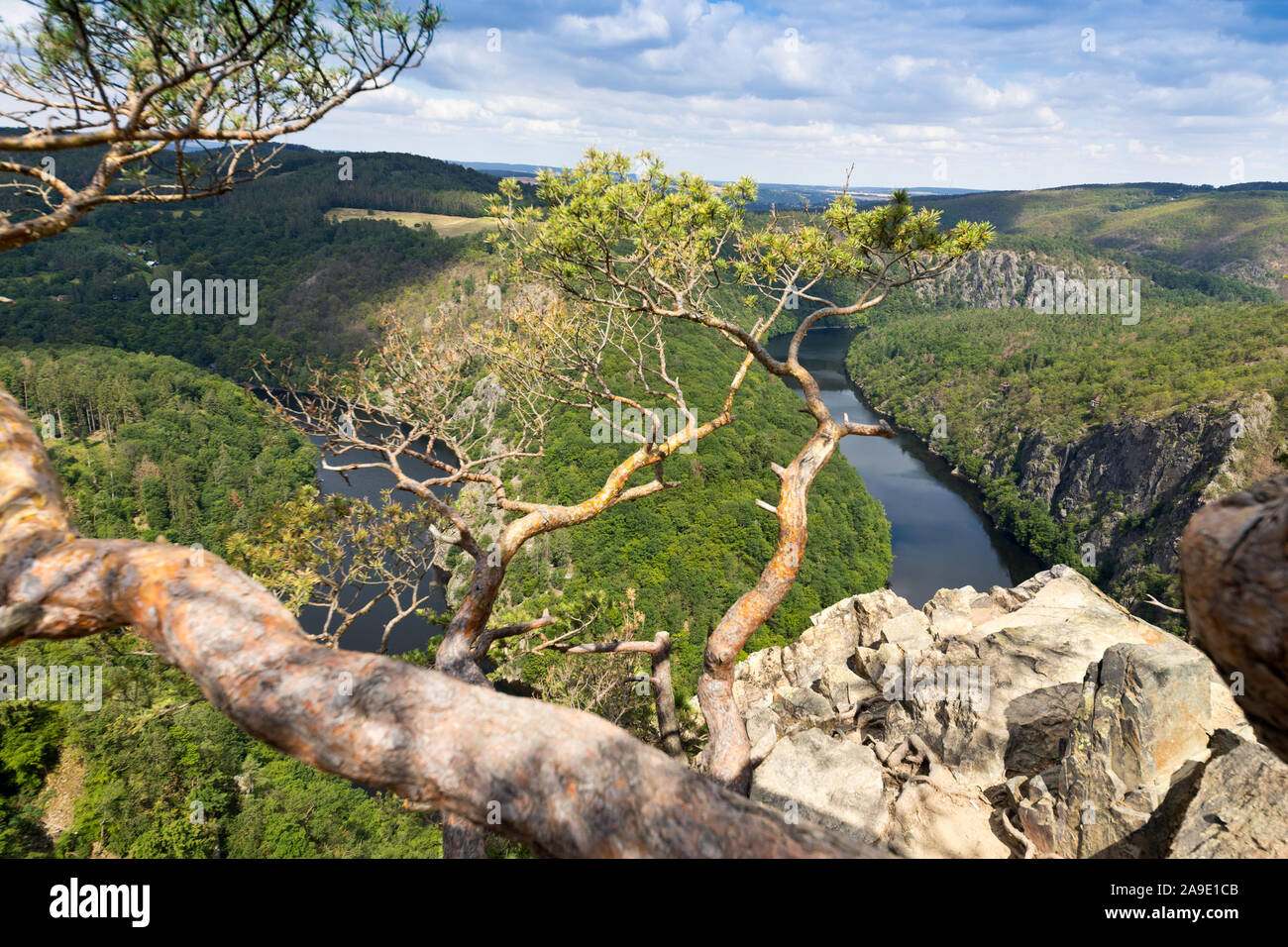 vyhlidka Maj, Stechovicka prehrada, Svatojanske proudy, Ceska republika / viewpoint Mai, Stechovice dam on Moldau river, Central Bohemia, Czech republ Stock Photo