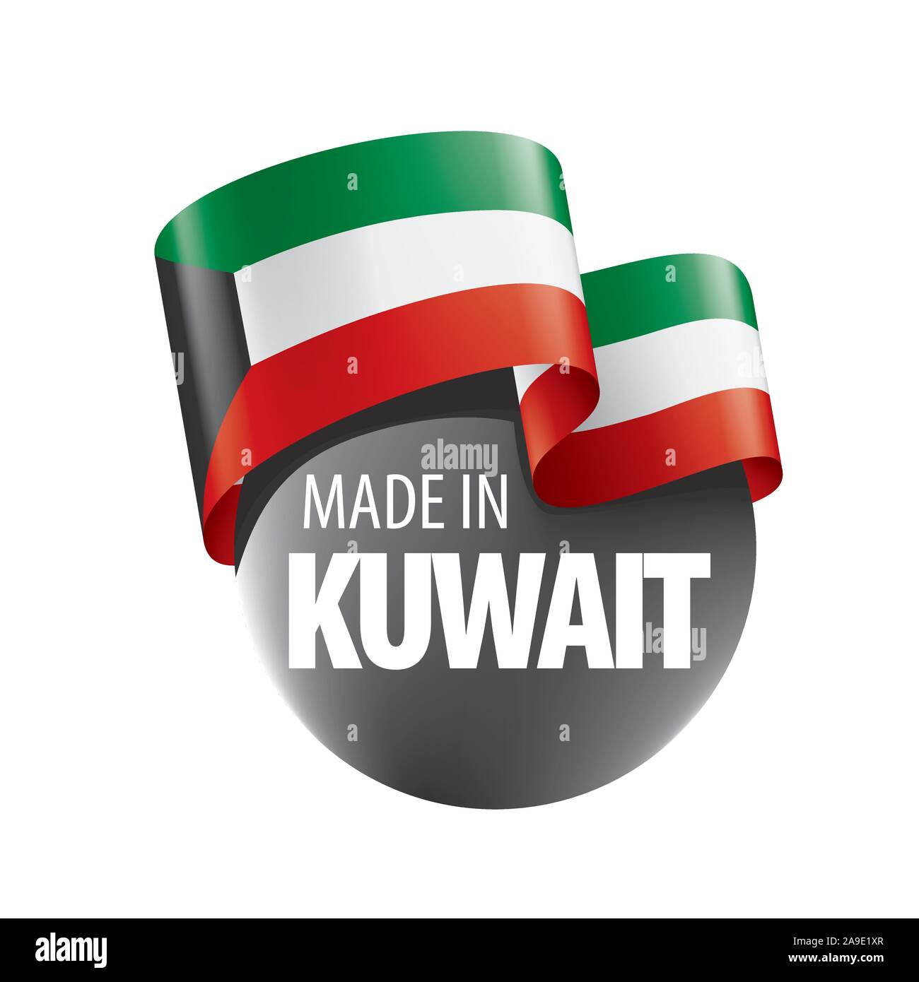 Kuwait flag, vector illustration on a white background Stock Vector ...