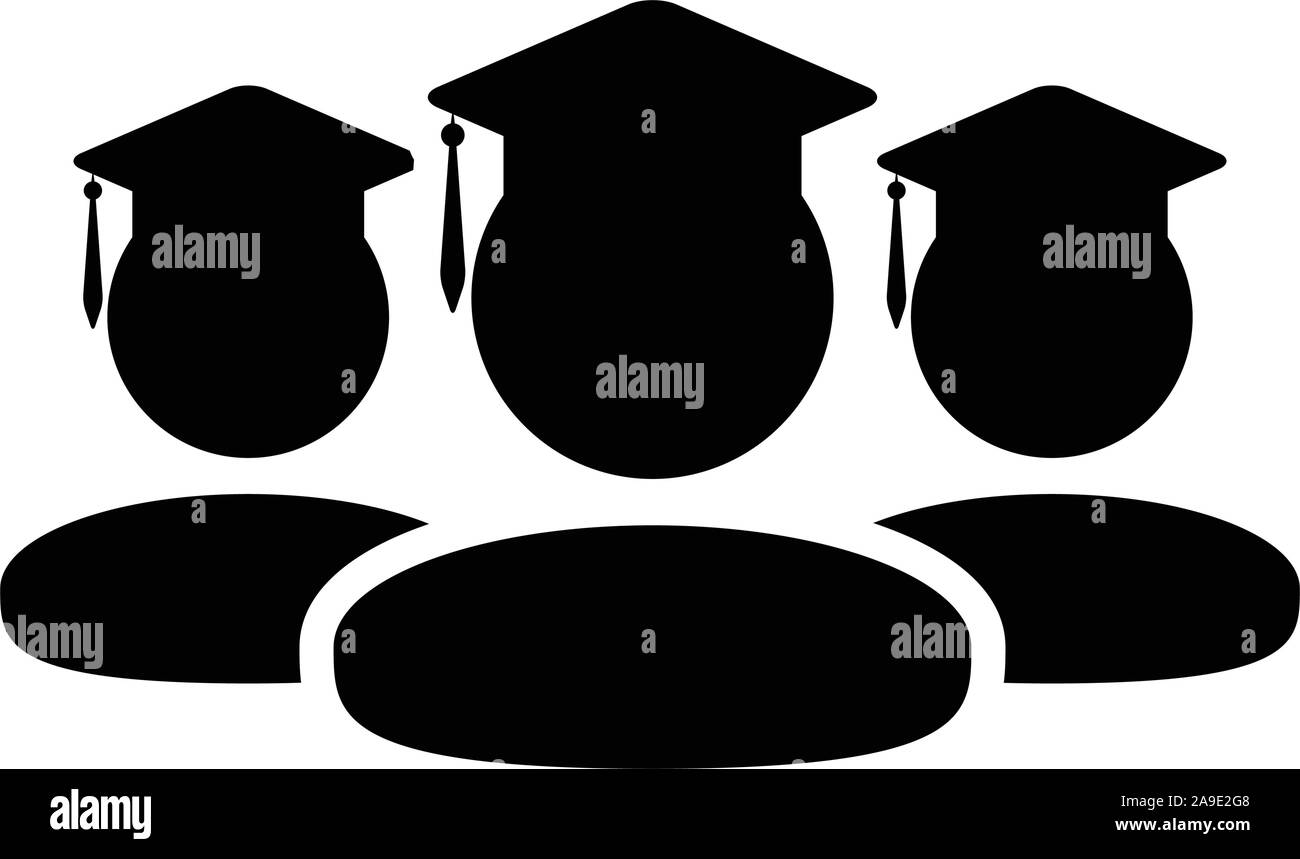 Graduation icon vector male group of students person profile avatar ...