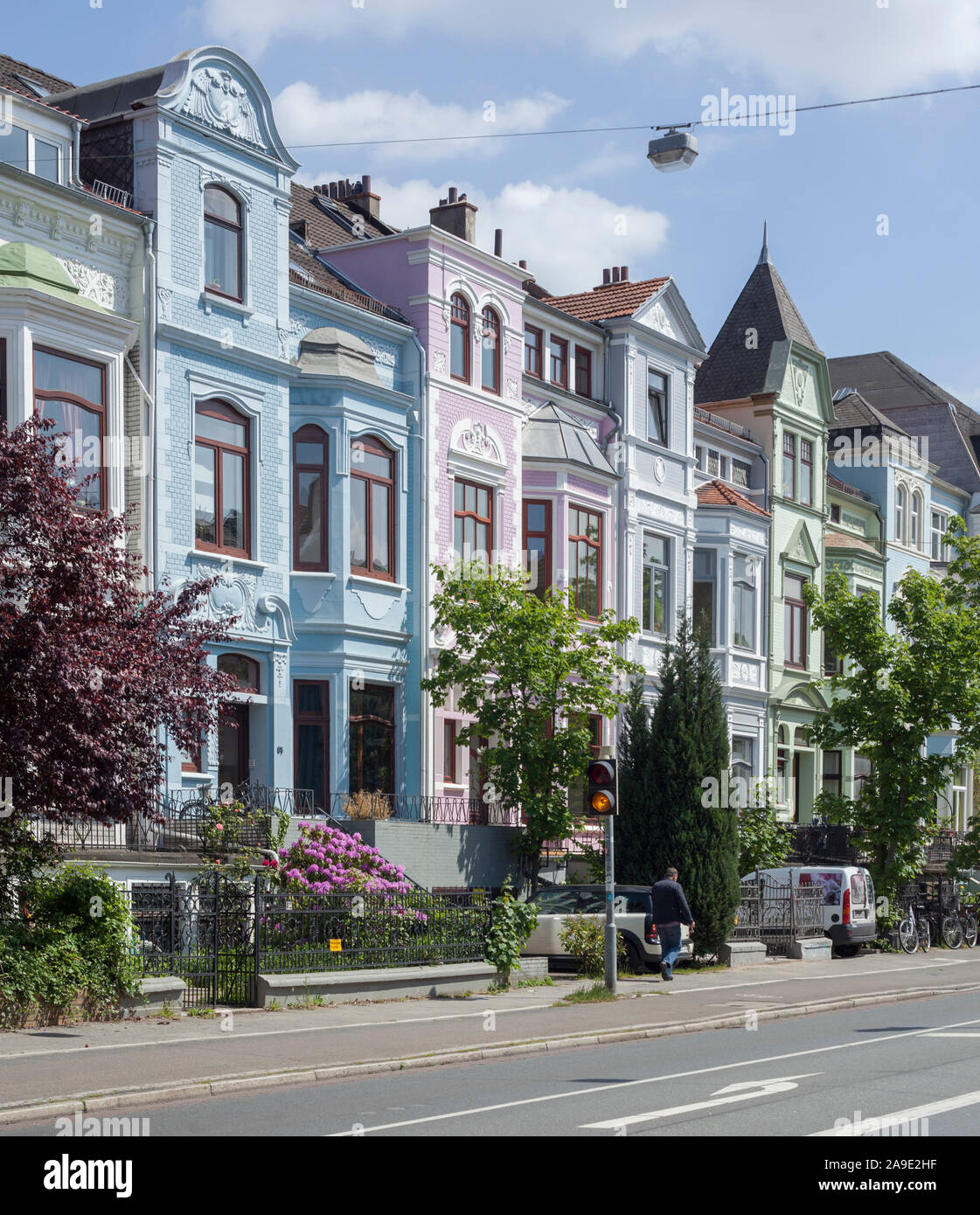 Old Bremen houses in Bismarckstrasse, Bremen, Germany, Europe Stock