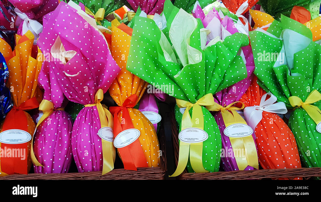 Colourful packed Easter eggs Stock Photo
