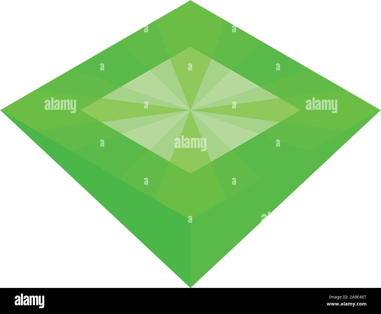 Art green stone icon, isometric style Stock Vector
