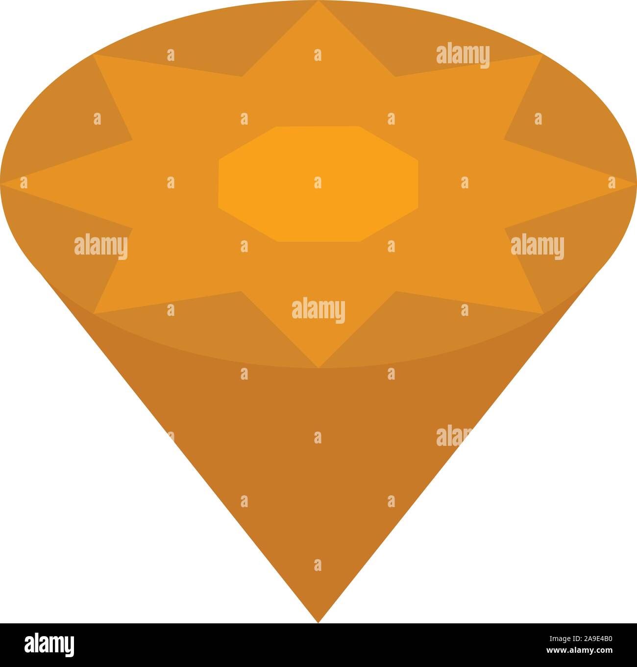 Brown gemstone icon, isometric style Stock Vector