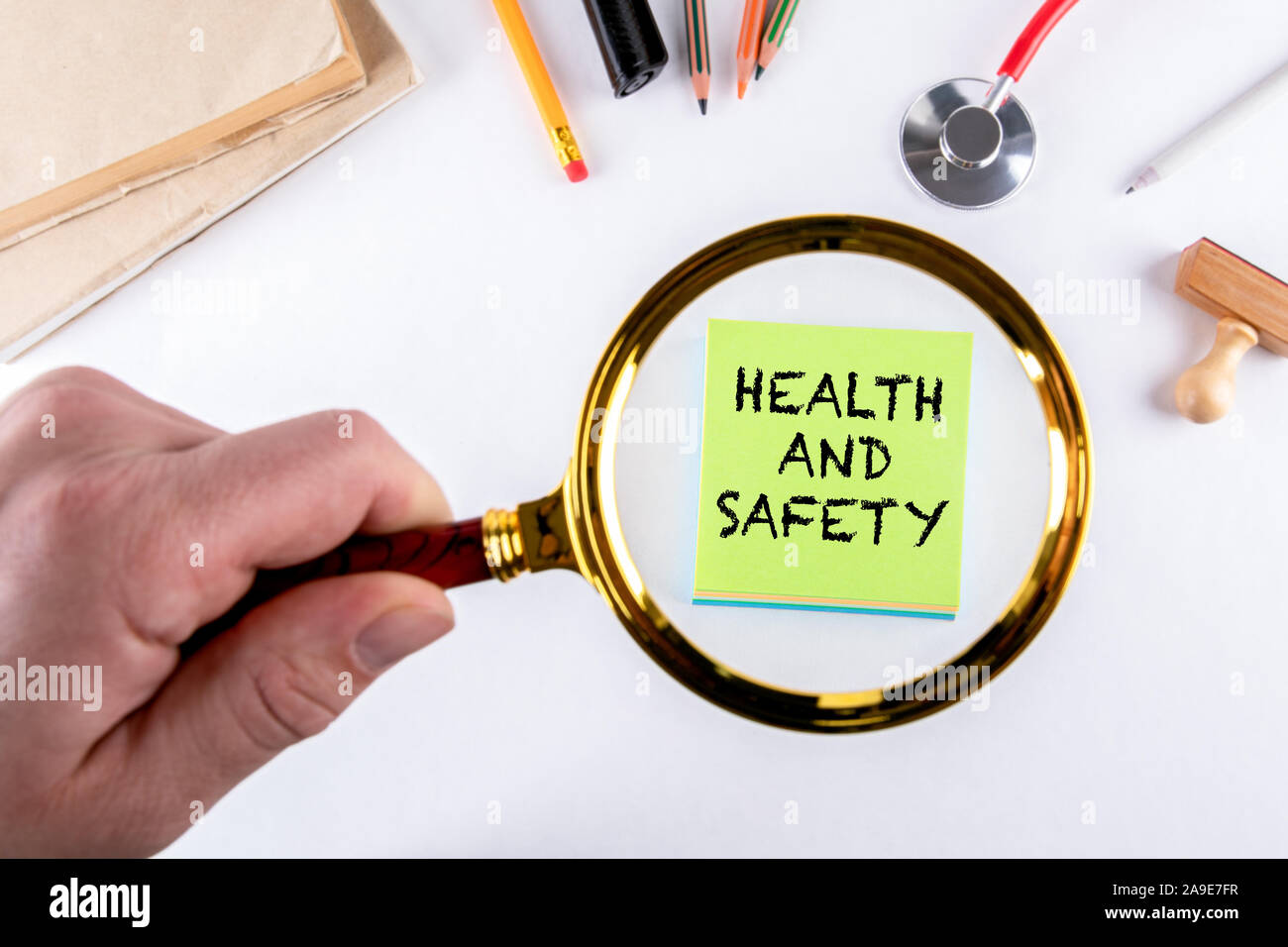 Health And Safety. Training, insurance, recreation and stress concept