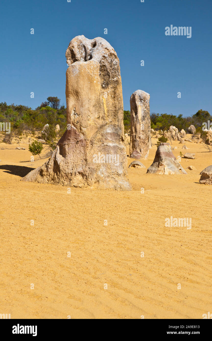 An image of the strange desert Pinnacles in Australia Stock Photo
