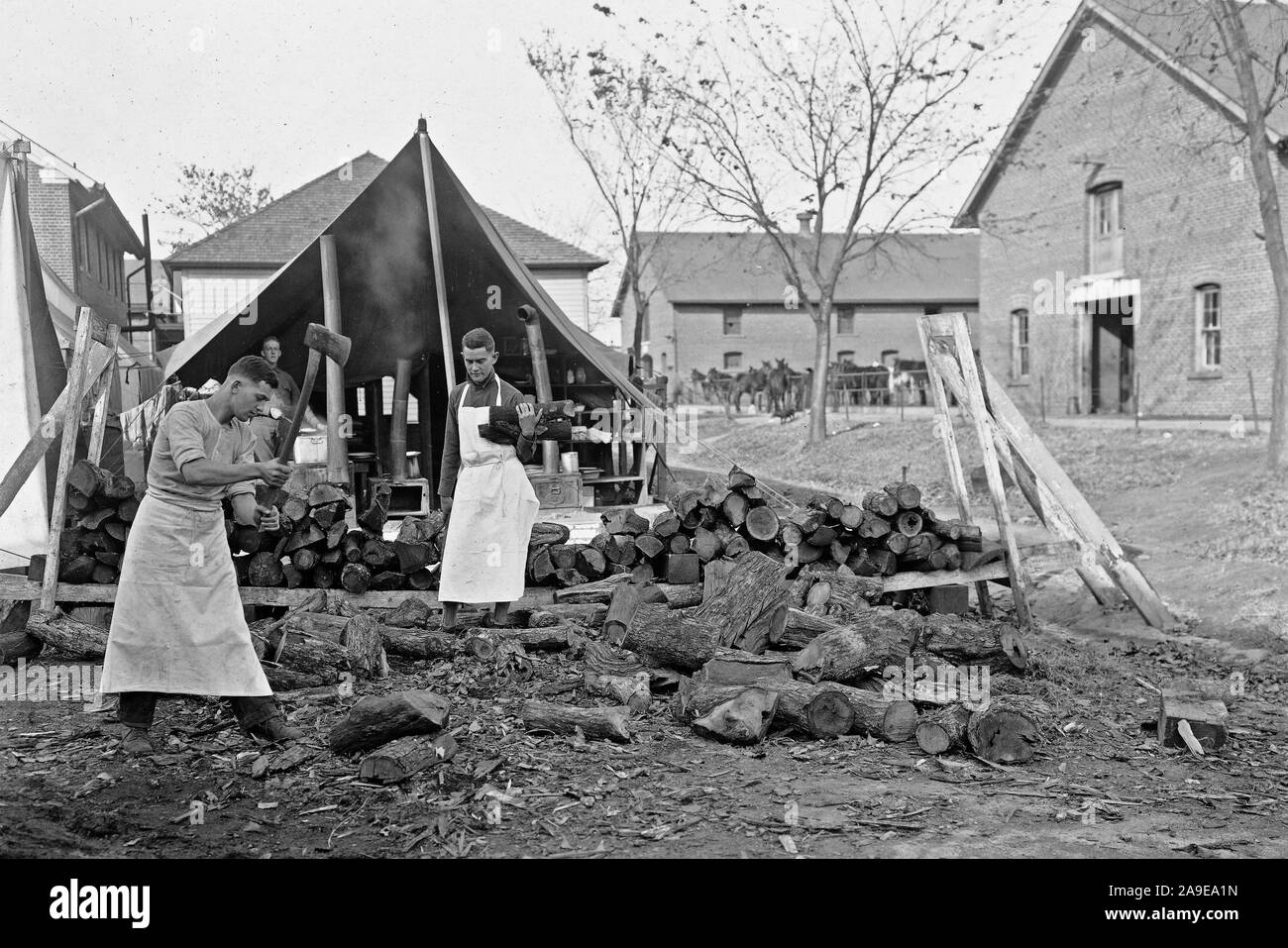 Scene at Washington Barracks, Washington, D.C. ca. 1918-1919 Stock Photo