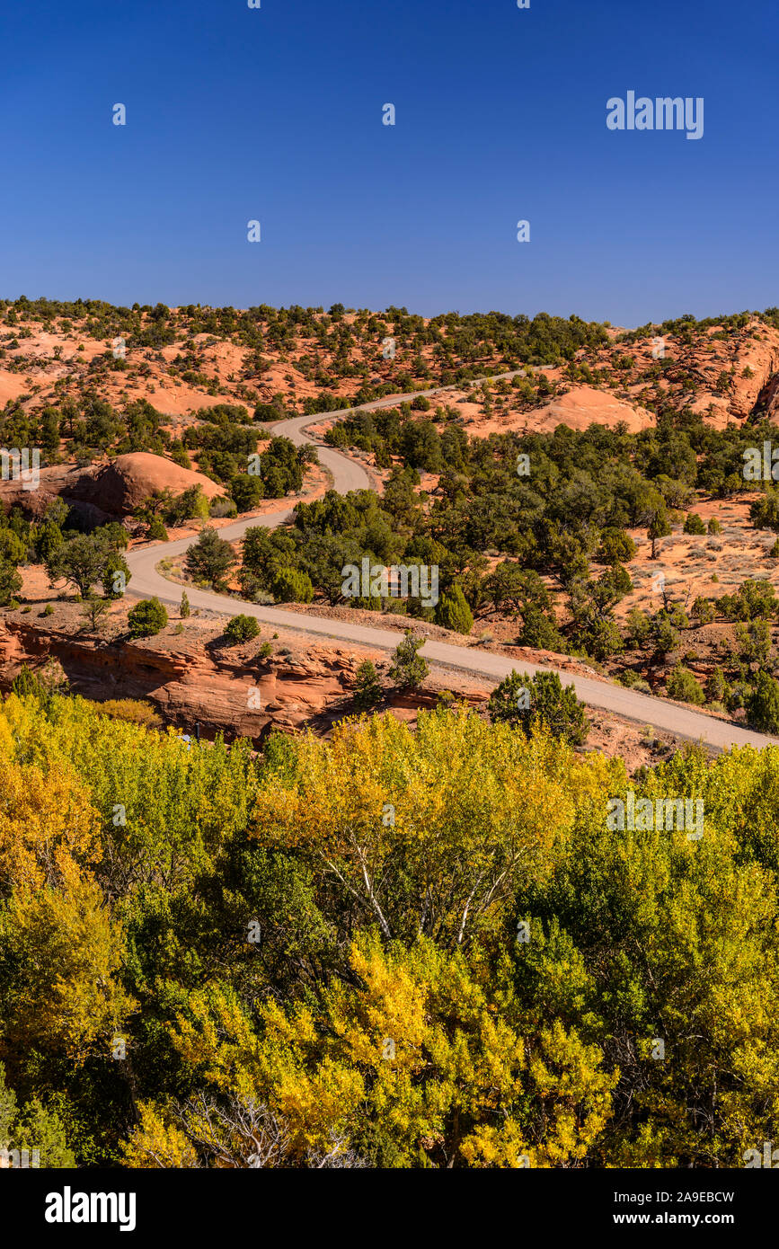 The USA, Utah, Garfield County, Grand Staircase-Escalante Nationwide monument, Boulder, Burr Trail, Deer Creek Valley Stock Photo