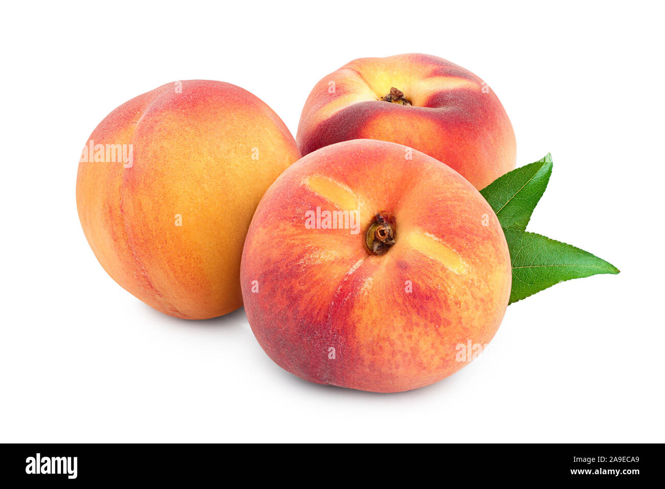 Ripe peach fruit isolated on white background Stock Photo - Alamy