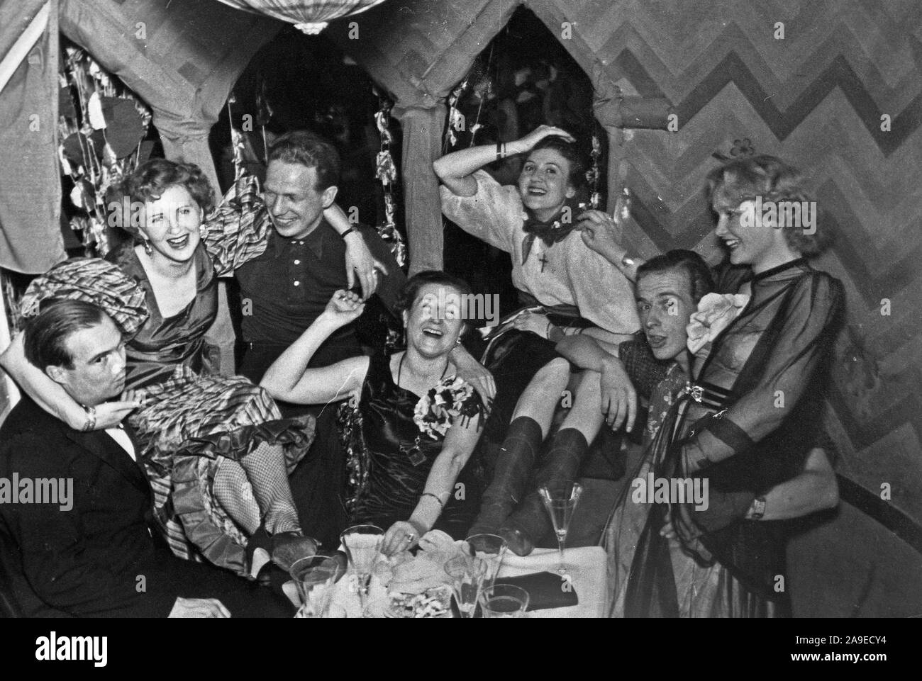 Eva Braun Collection (album 4) - People partying at a night club in Germany ca. 1938 Stock Photo