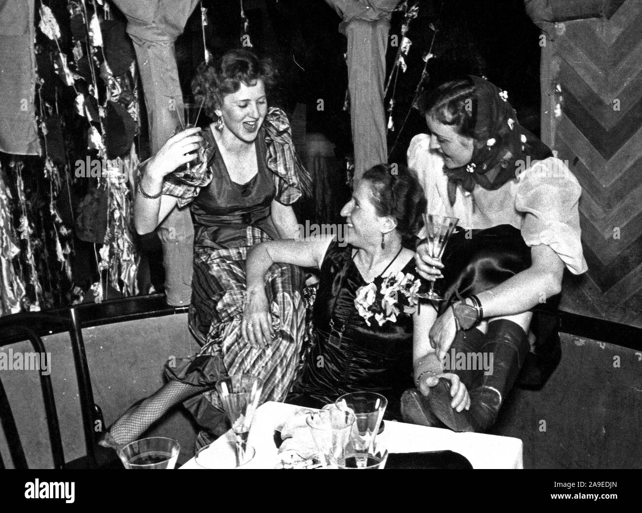 Eva Braun Collection (album 4) - People partying at a night club in Germany ca. 1938 Stock Photo