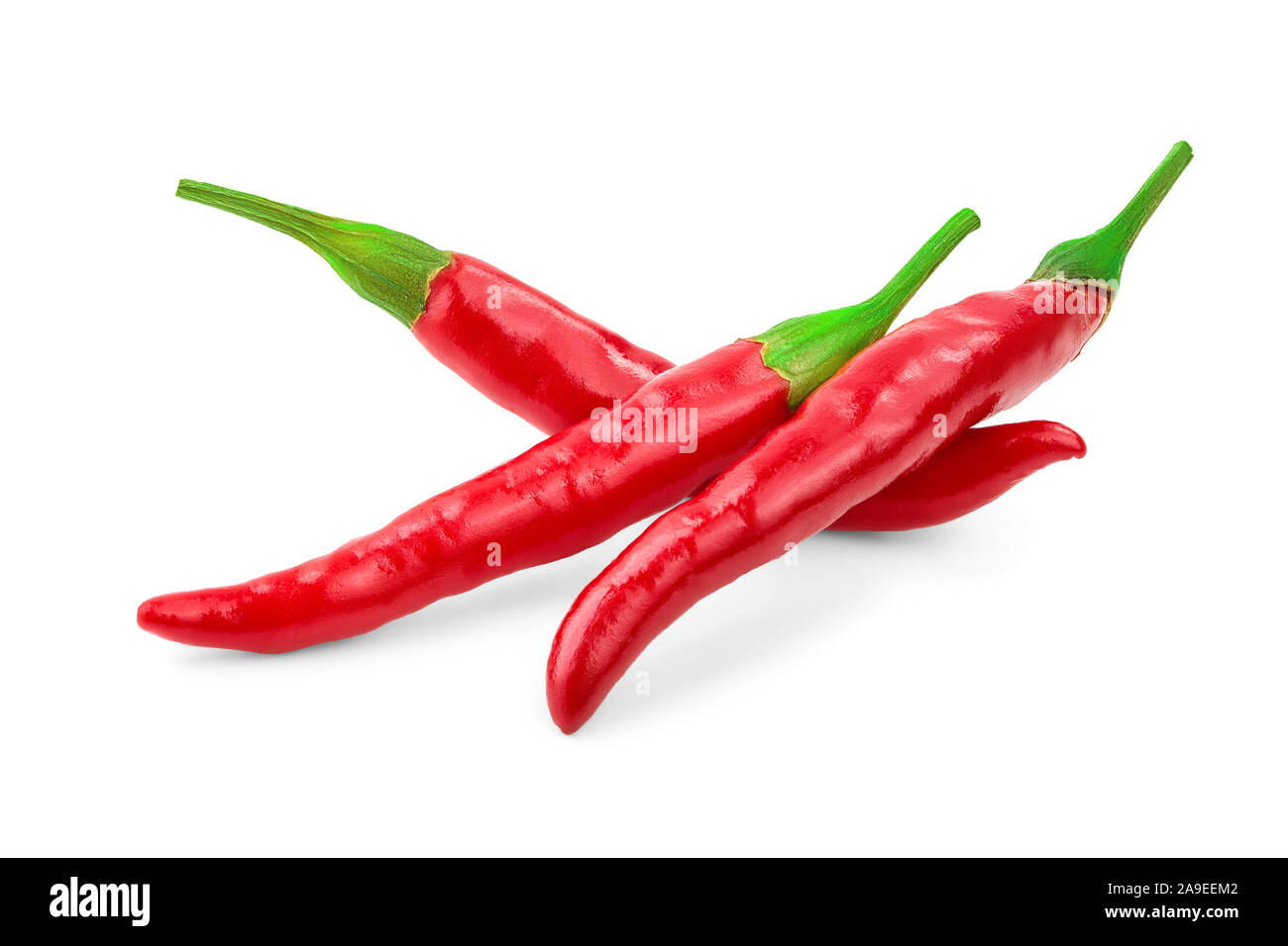 red hot chili peppers isolated on white background Stock Photo - Alamy