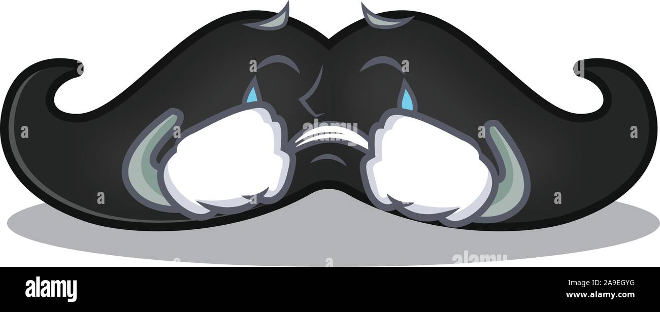 crying mustache with in the cartoon shape Stock Vector