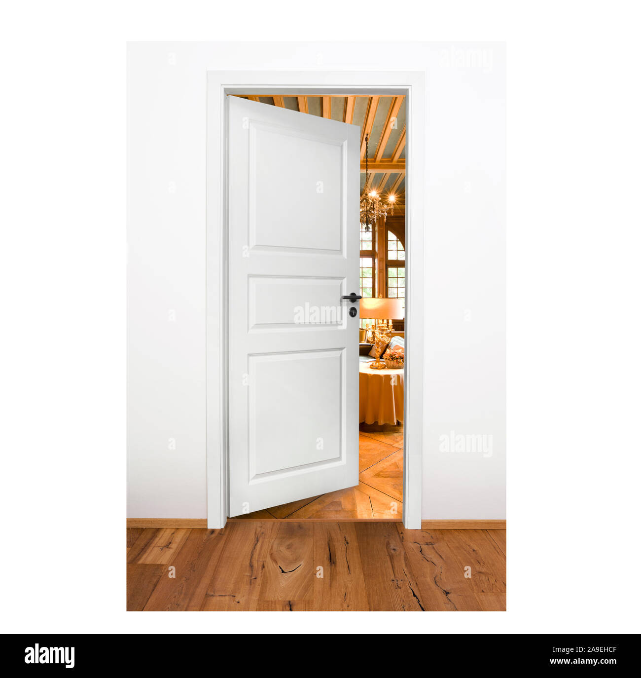 Door into the living room Stock Photo