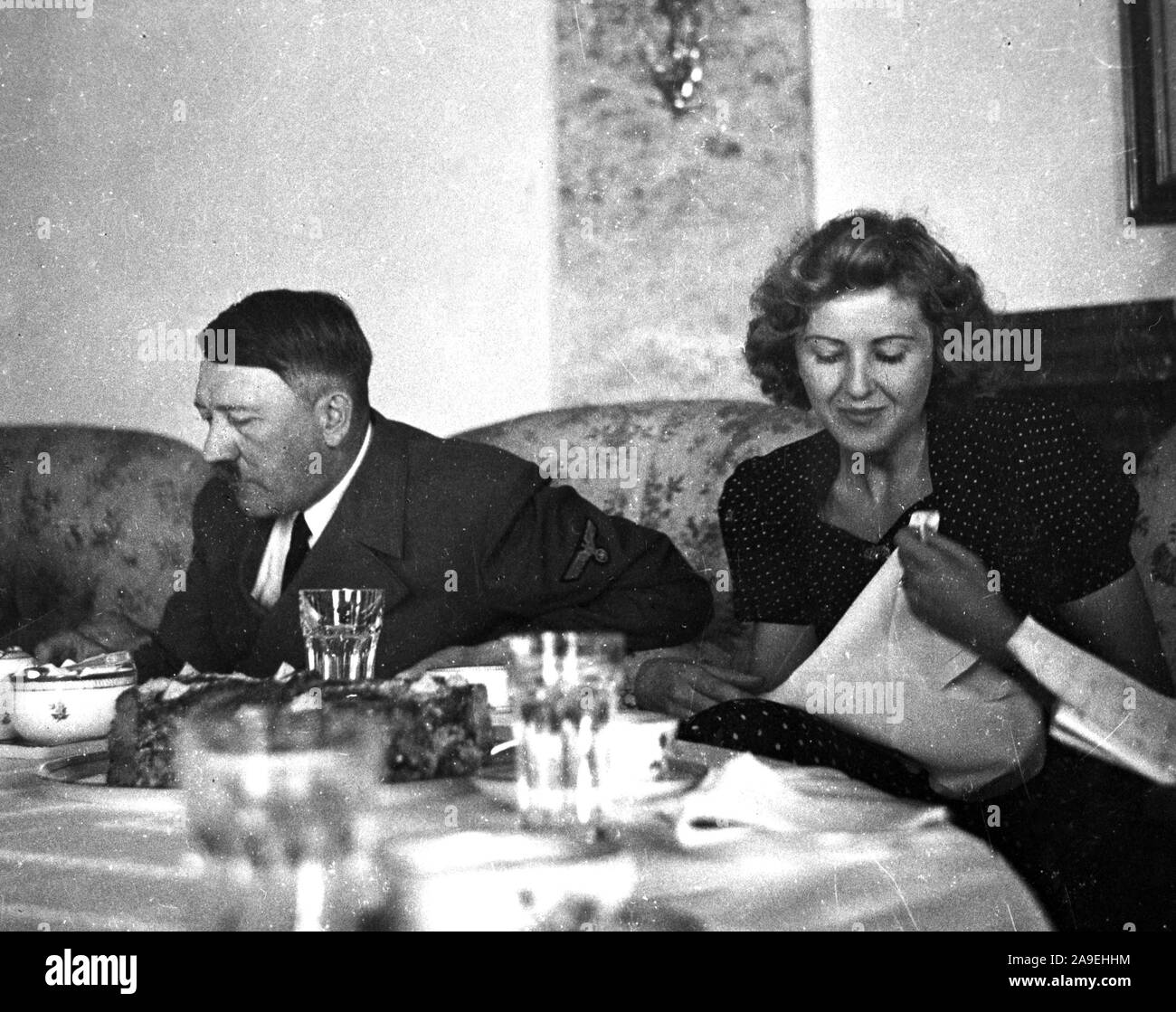 Eva Braun Collection (dvadvadaset) - Candid photo of Adolf Hitler ca. late 1930s or early 1940s Stock Photo