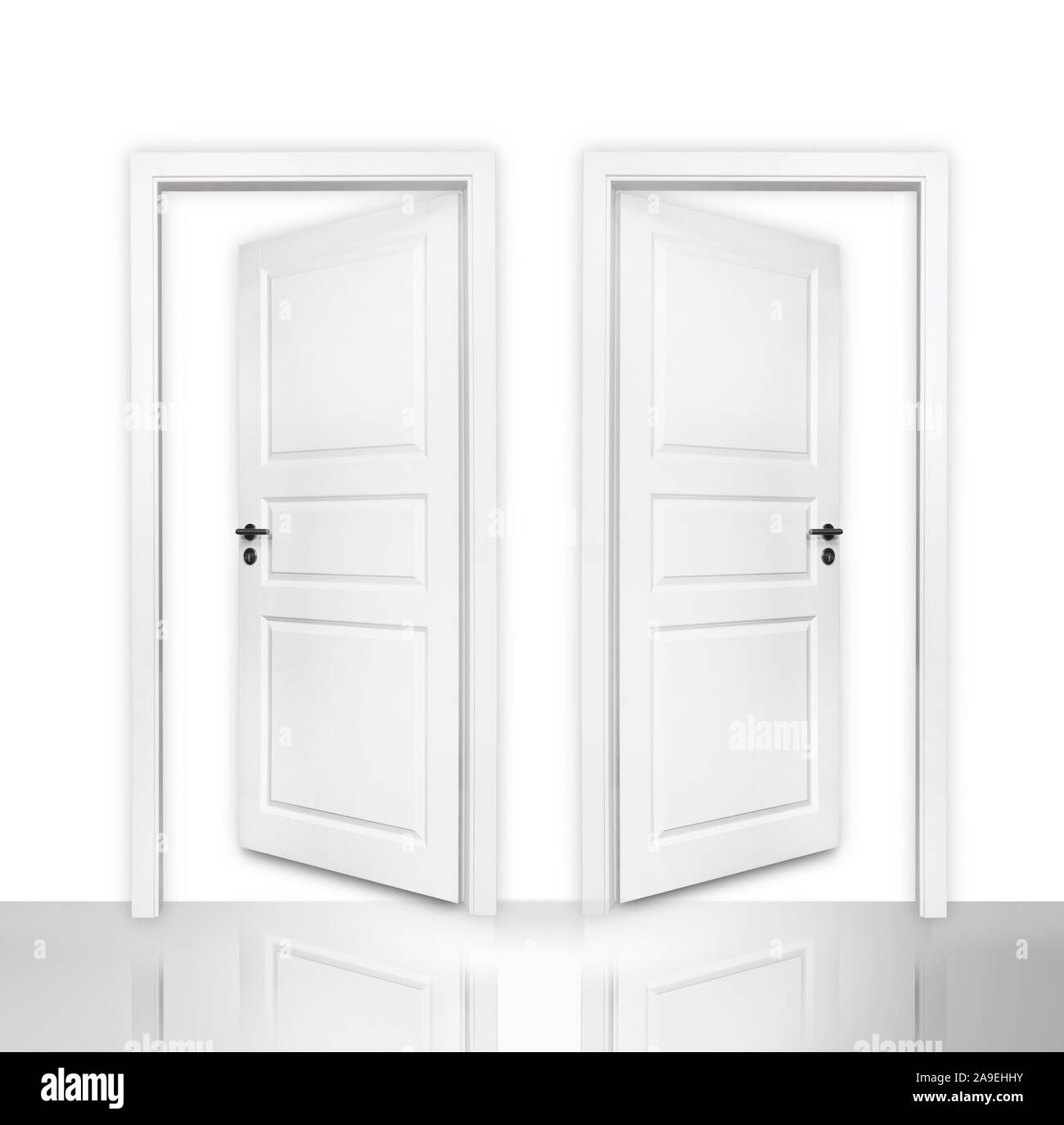 Opened double door Stock Photo Alamy
