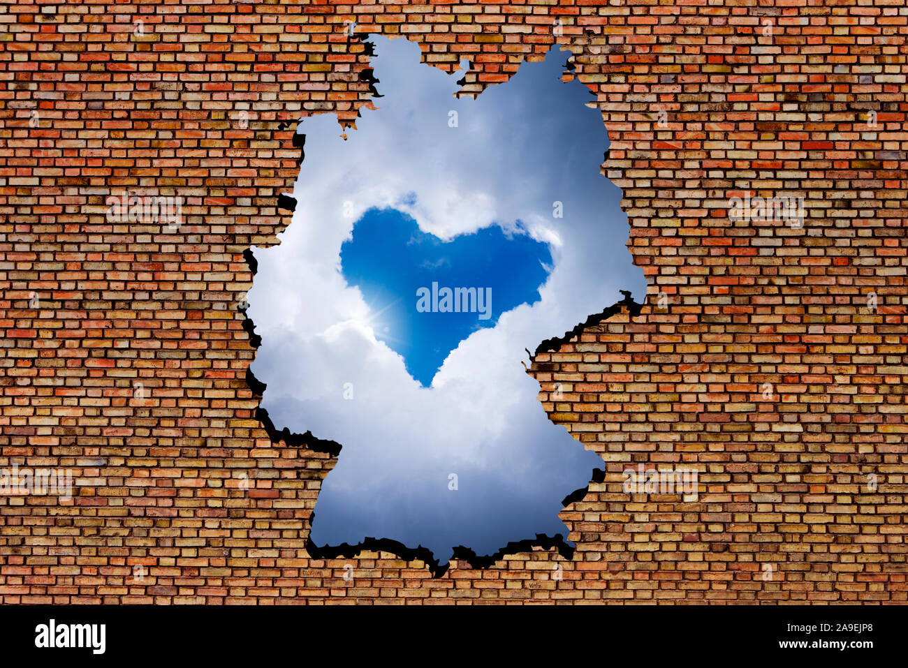 Germany, clouds, heart Stock Photo