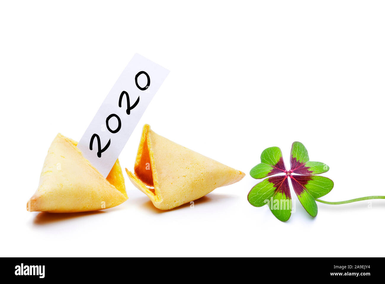 Fortune cookie 2015 with shamrock Stock Photo