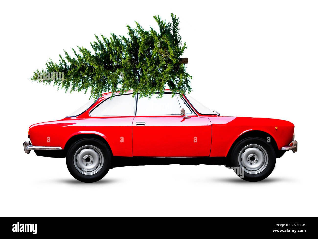 Christmas tree on car roof hires stock photography and images Alamy