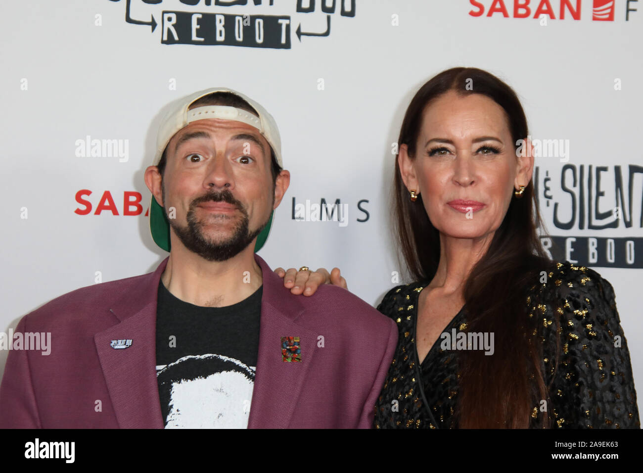 Saban Films 'Jay and Silent Bob Reboot' Los Angeles Screening at the TCL Chinese Theatre in Hollywood, California on October 14, 2019 Featuring: Kevin Smith, Jennifer Schwalbach Smith Where: Los Angeles, California, United States When: 14 Oct 2019 Credit: Sheri Determan/WENN.com Stock Photo