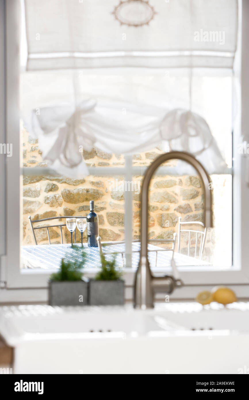 View from the kitchen window Stock Photo - Alamy
