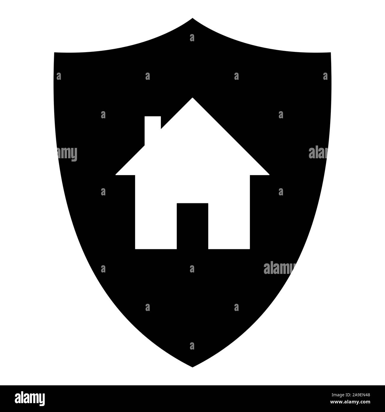 Home icon shield safe house Black and White Stock Photos & Images - Alamy