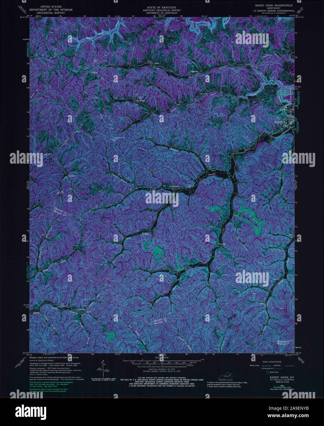 Sandy hook kentucky map hires stock photography and images Alamy