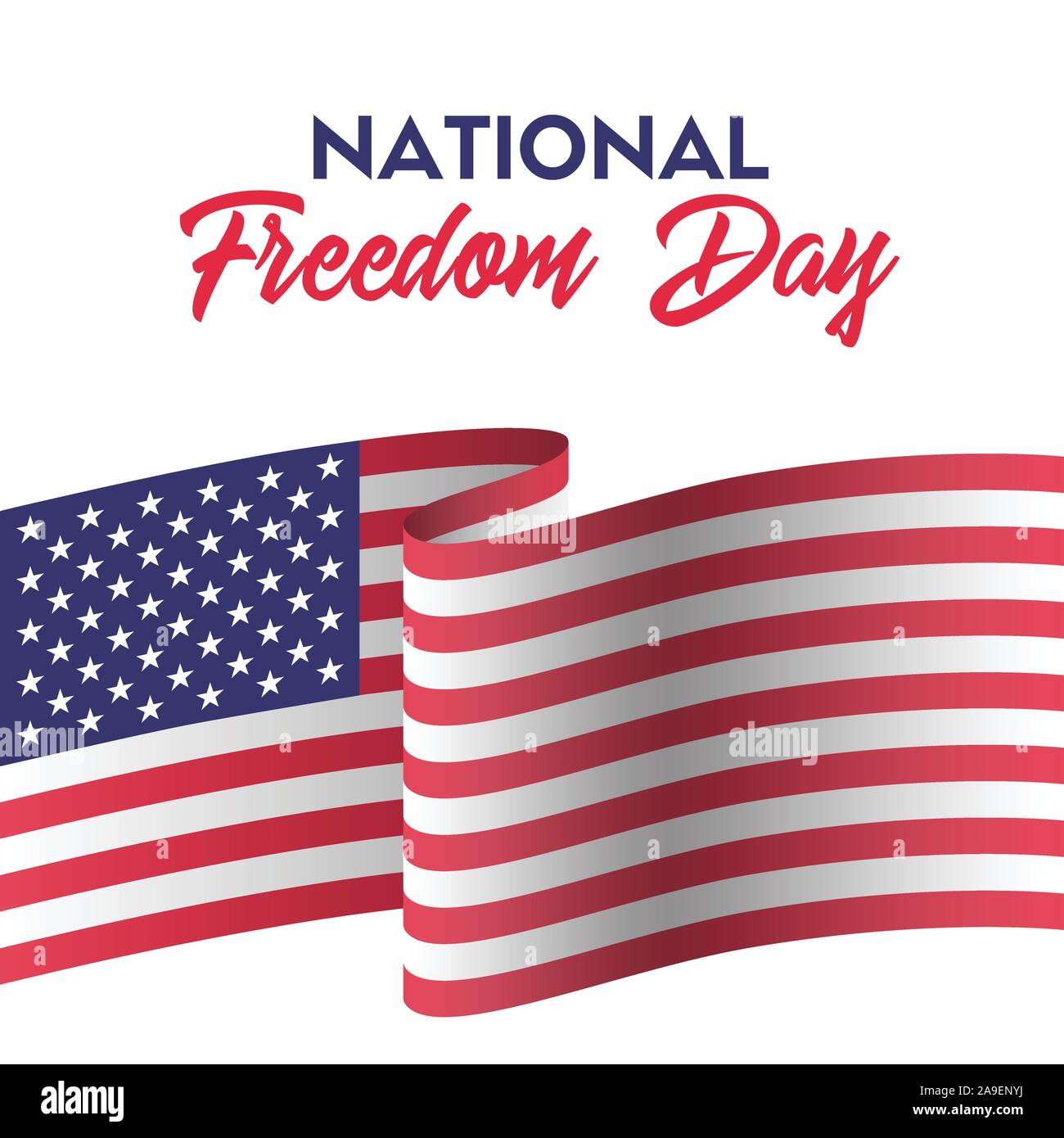 USA national freedom day. Card with american flag Stock Vector Image