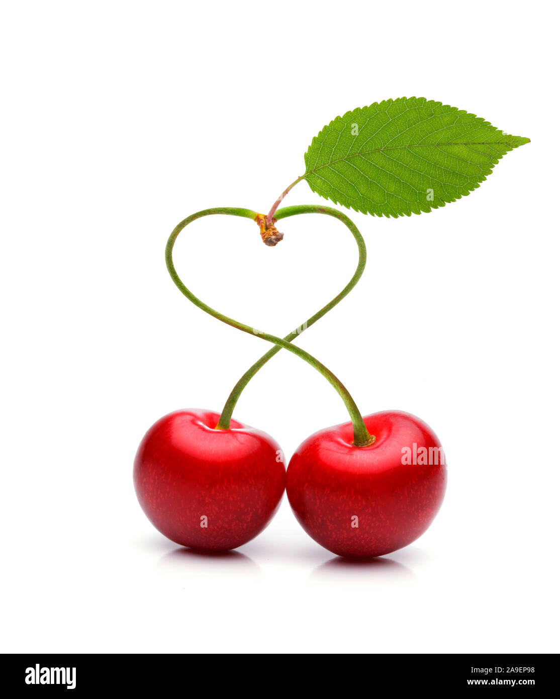 Heart of heart cherries with heart Stock Photo