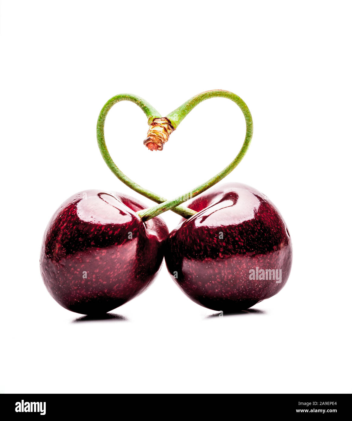 Heart of love from cherries Stock Photo