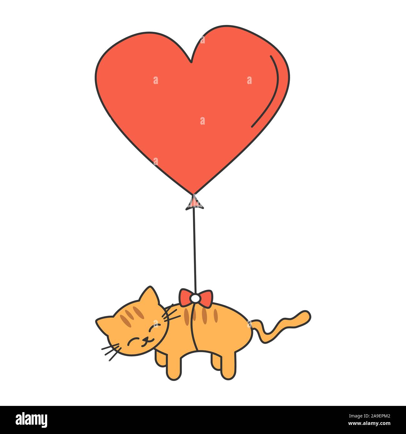 cute cartoon cat flying in the sky with big heart balloon romantic vector illustration Stock Vector Image & Art - Alamy cute cartoon cat flying in the sky with big heart balloon romantic vector illustration Stock Vector Image & Art - Alamy