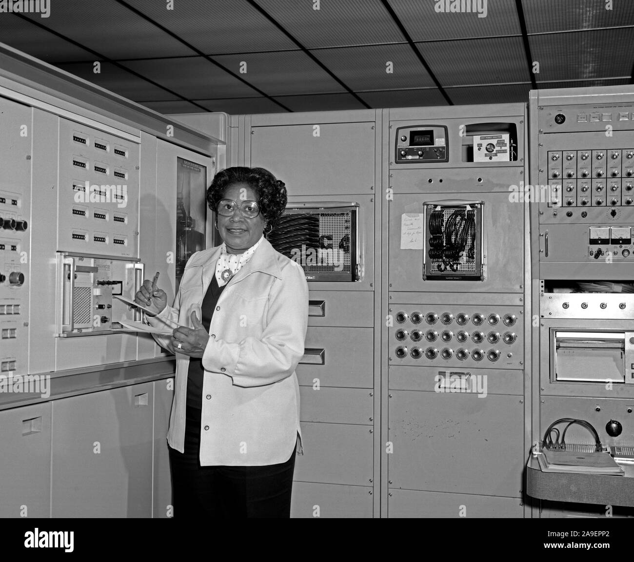 Mary Jackson at Work. In 1958 Mary Jackson became NASA’s first black female engineer. Stock Photo