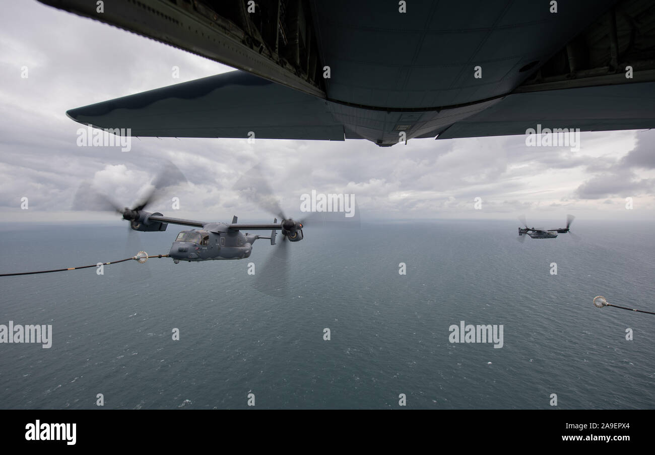 US Air Force CV-22 Osprey's from the 352nd Special Operations Wing ...