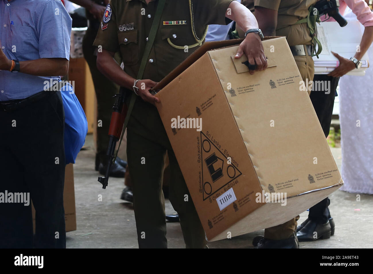 November 15, 2019, Colombo Sri Lankan Police and electoral officials