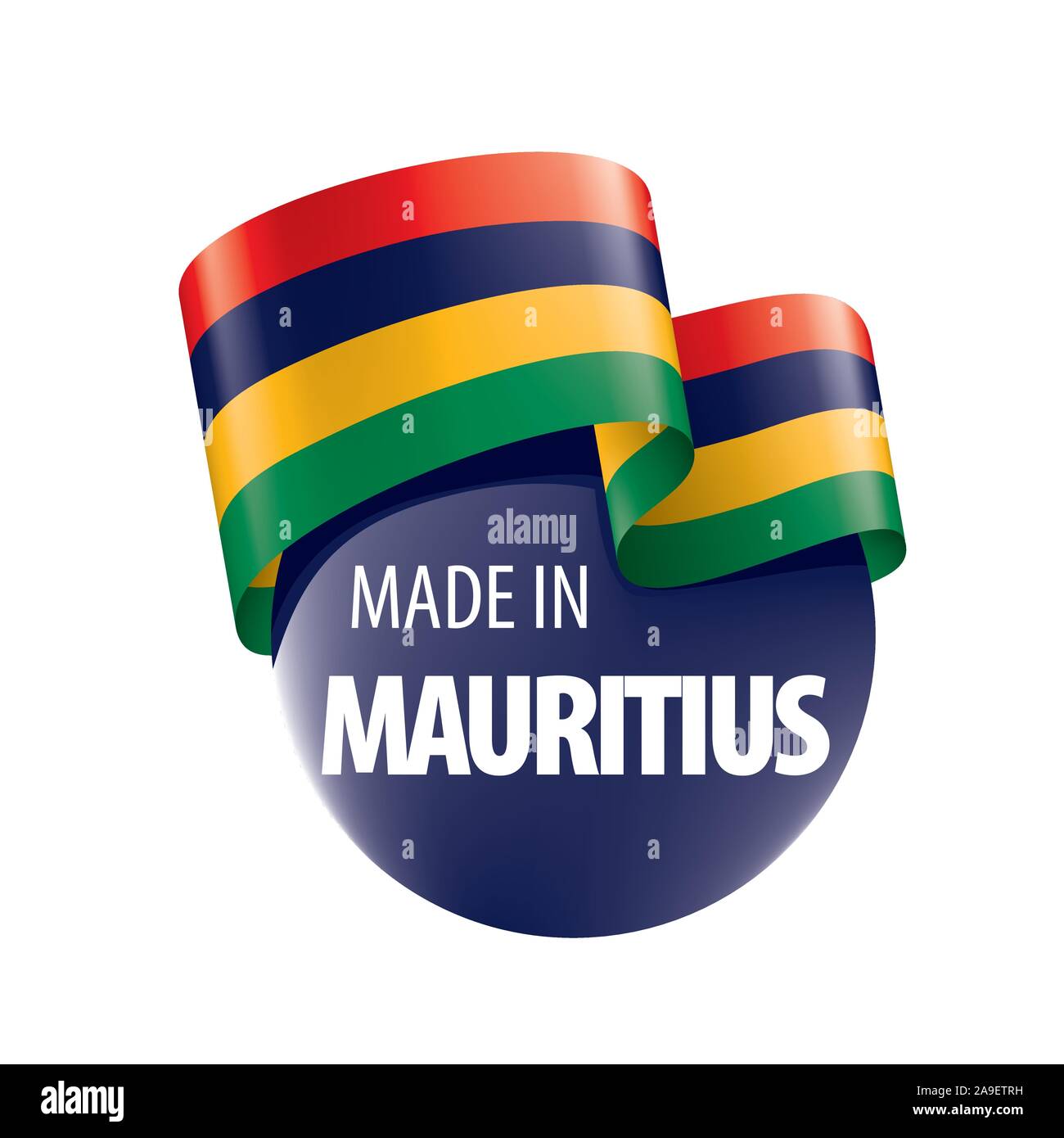 Mauritius flag, vector illustration on a white background Stock Vector ...