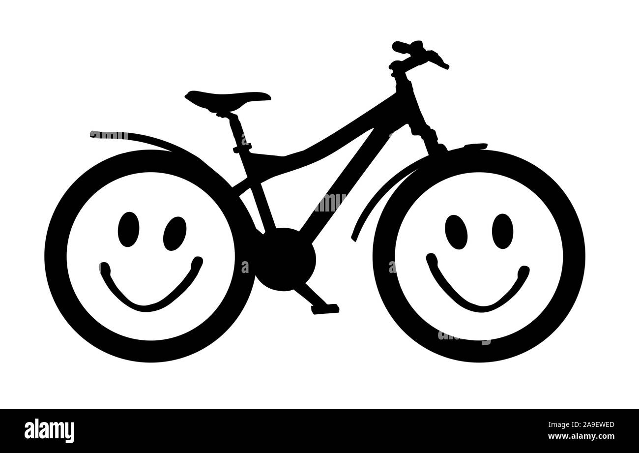 Bicycle with smiley face Stock Photo