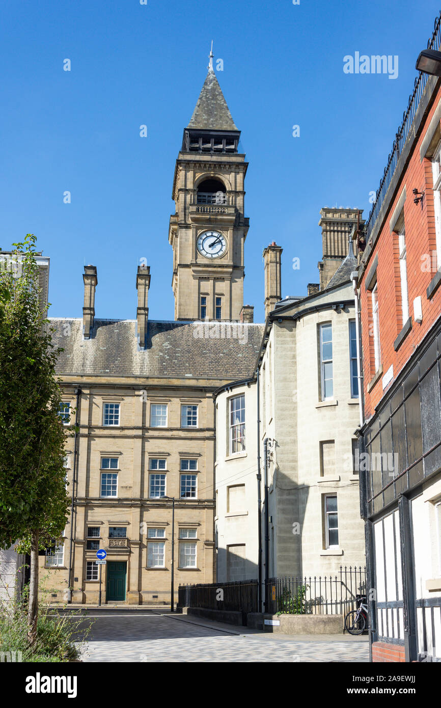 Wakefield Town Hall from Crown Court, Wakefield, West Yorkshire, England, United Kingdom Stock Photo